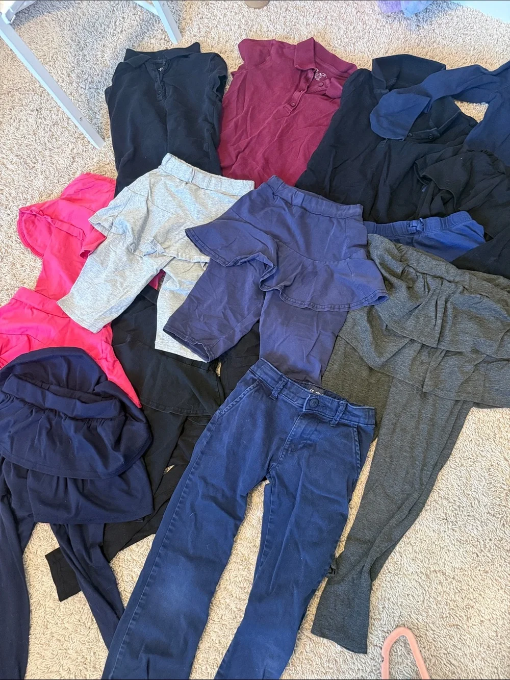 Back to school clothes Kids Navy Ruffle Leggings - Unbranded